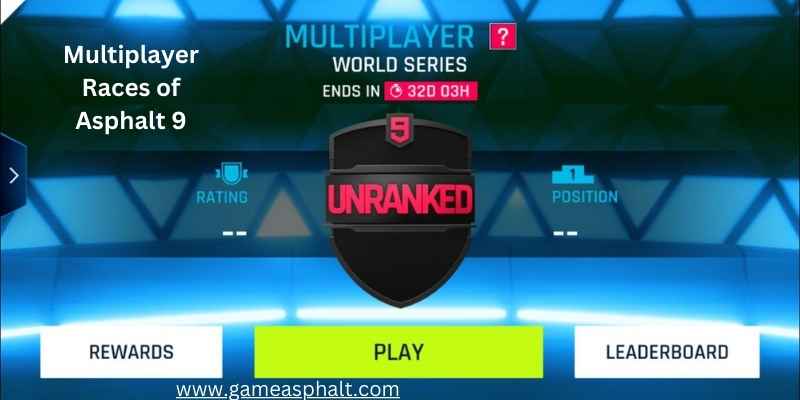 multiplayer ranking of race in asphalt 9