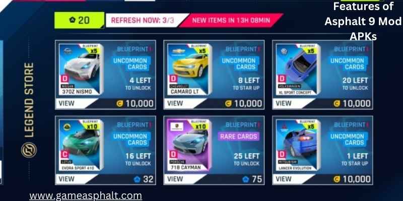 Best features of asphalt 9 mod apk