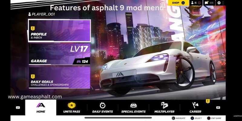 Impressive feature of asphalt 9 mod menu